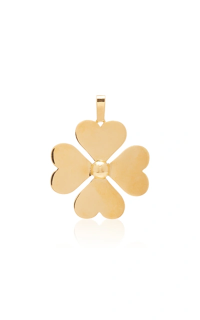 Ashley Mccormick Heart Clover 18k Gold Necklace