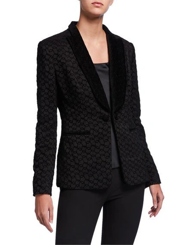 Elie Tahari Lorela Circular Shawl-collar Jacket In Black