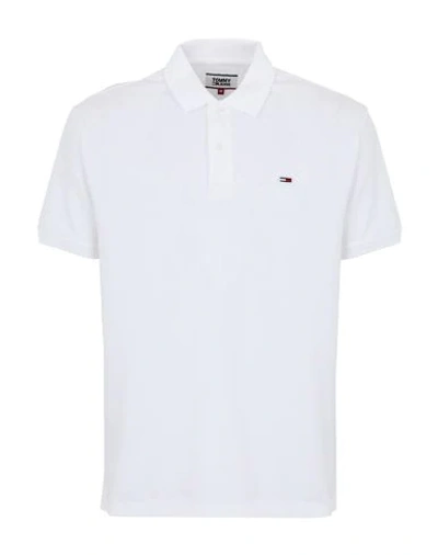 Tommy Jeans Cotton Piqué Polo Shirt In White