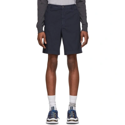 Kenzo Shorts With Embroidered Logo In Dark Blue
