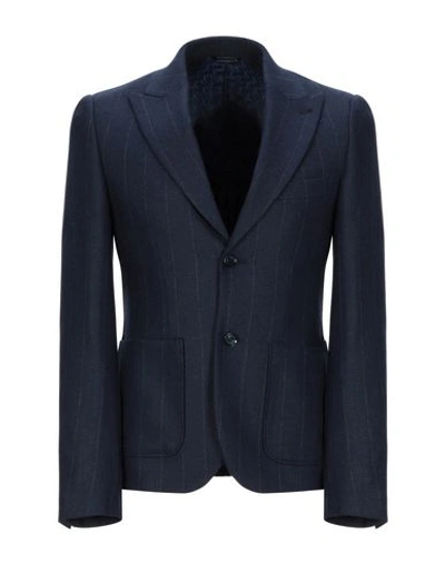 Grey Daniele Alessandrini Suit Jackets In Dark Blue