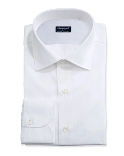 Finamore Men's Solid Bib-front Tuxedo Shirt In White