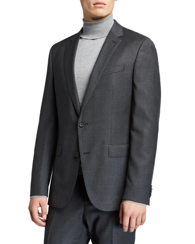 Hugo Boss Men's Slim-fit Wool Houndstooth Two-piece Suit In Gray