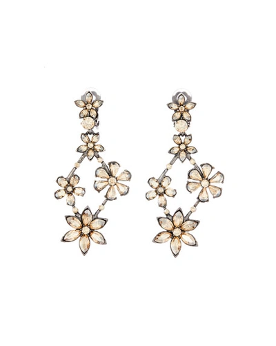 Oscar De La Renta Crystal Star Chandelier Earrings In Gold