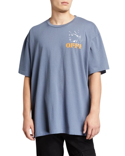 Off-white Men's Woman Portrait Graphic Short-sleeve Over T-shirt In Blue