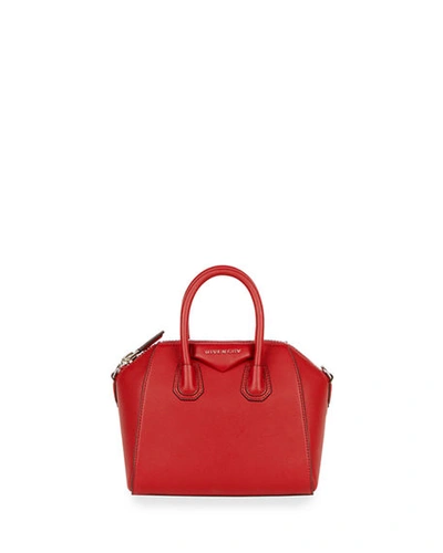 Givenchy Antigona Mini Leather Satchel Bag In Red/pink