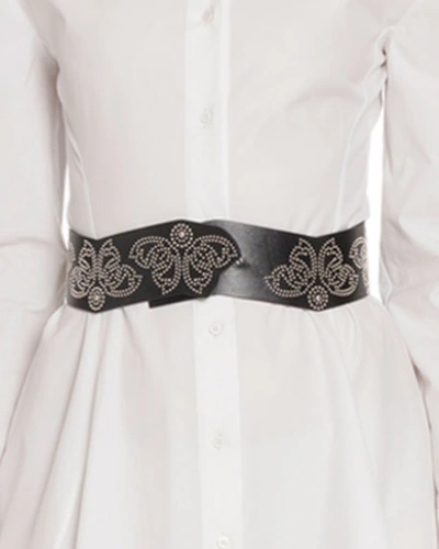 Alaïa Studded Wavy Butterfly Belt In Black