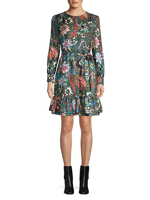 Tory Burch Floral Long-sleeve Silk 