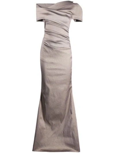 Talbot Runhof Women's Gazar One-shoulder Mermaid Gown In Beige