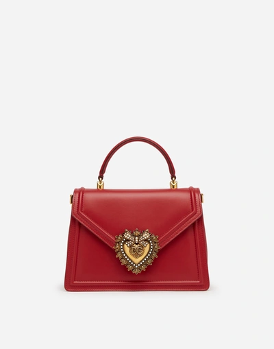 Dolce & Gabbana Medium Devotion Bag In Smooth Calfskin