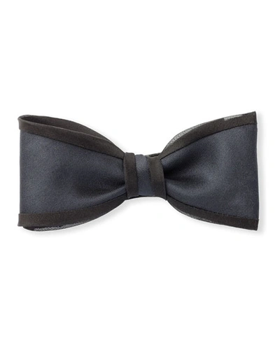 Title Of Work Gabardine Bow Tie With Organza Piping In Navy