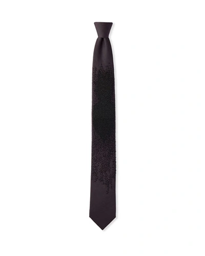 Title Of Work R. Hambleton Portrait Silk Tie In Dark Purple