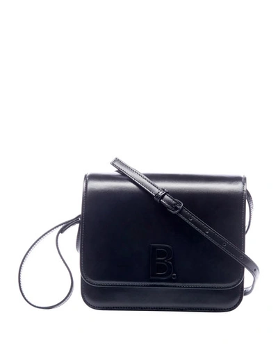 Balenciaga B Medium Shiny Box Calf Bag In Black