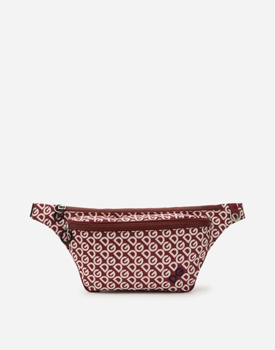 Dolce & Gabbana Nylon Fanny Pack With Dg Mania Print In Multicolored