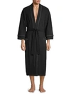 Saks Fifth Avenue Waffle Knit Robe In Black