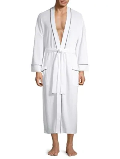 Saks Fifth Avenue Men's Waffle Knit Dressing Gown In White