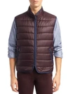 Saks Fifth Avenue Collection Quilted Zippered Vest In Wine