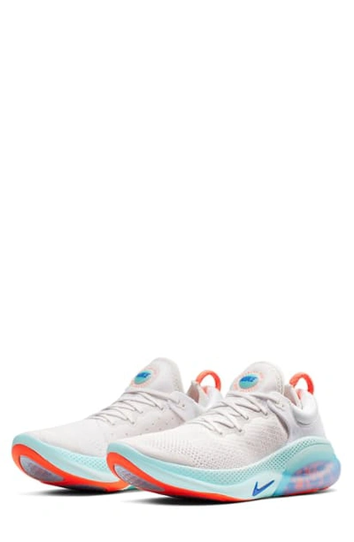 Nike Joyride Run Flyknit Running Shoe In White/ Blue/ Platinum Tint