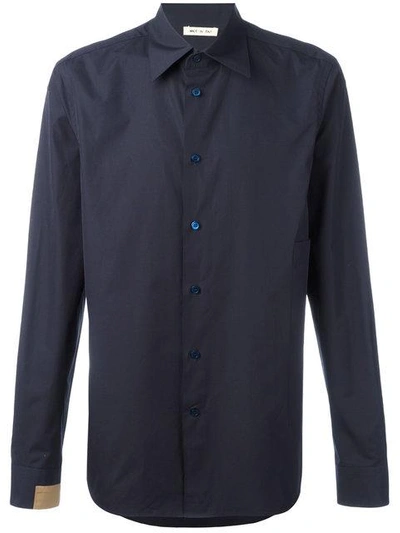 Marni Contrast Tab Shirt In Blue