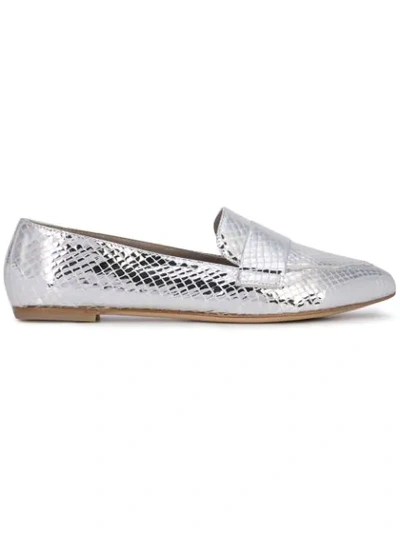 Agl Attilio Giusti Leombruni Softy Pointy Toe Moccasin Loafer In Silver