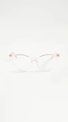 Quay X Chrissy Teigen All Nighter Cat Eye Blue Light Glasses, 50mm In Pink/ Clear Blue Light
