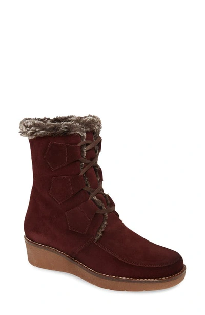 Toni Pons Ador Faux Fur Lined Bootie In Burgundy Suede