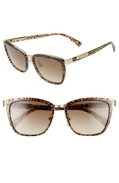 Longchamp Heritage 54mm Gradient Sunglasses In Espresso/ Khaki