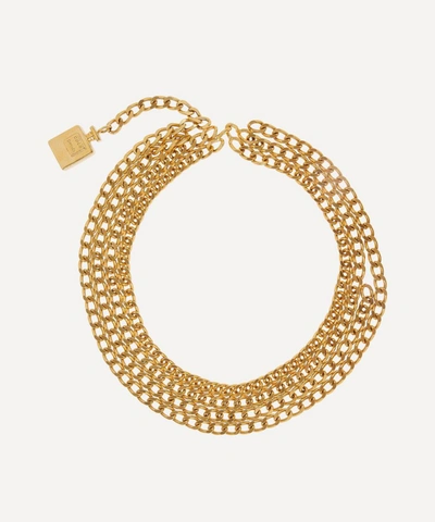 Designer Vintage 1980s Chanel Gilt Belt In Gold