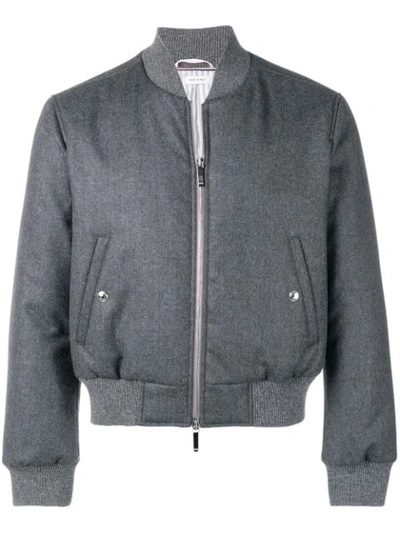 Thom Browne Classic Bomber Jacket In Grey