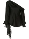 Jonathan Simkhai One-shoulder Blouse In Black