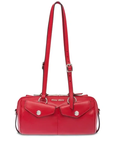 Miu Miu Top-handle Bandoleer Bag In Red