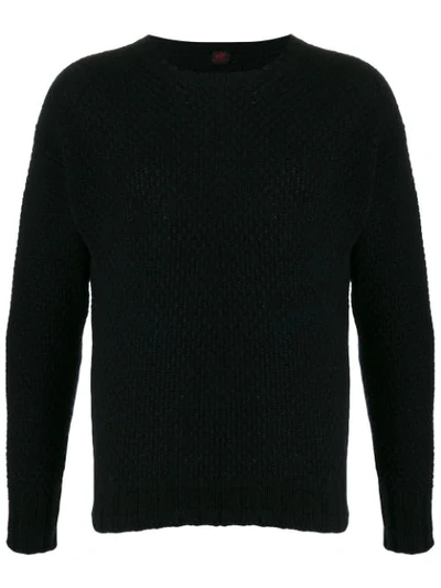 Mp Massimo Piombo Slim-fit Crew-neck Jumper In Blue