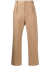 Valentino Straight Let Pleated Trousers In Neutrals