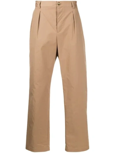 Valentino Straight Let Pleated Trousers In Neutrals
