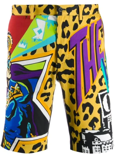 Dolce & Gabbana Stretch Cotton Shorts With Superhero King Print In Hyj17  Multicolor