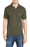 Lacoste L1212 Regular Fit Piqué Polo In Army Green