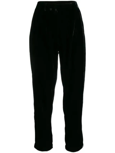 Mes Demoiselles Textured Cropped Trousers In Black