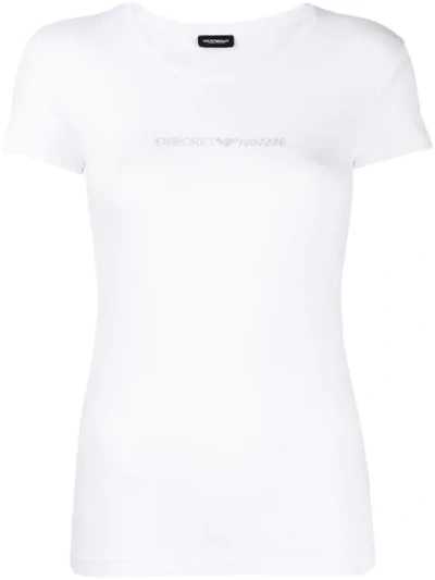 Emporio Armani Logo Stud T-shirt In White