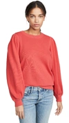 The Great The Pleat Sleeve Sweatshirt In Candy Apple