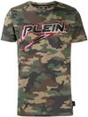 Philipp Plein Camouflage-print T-shirt In Green