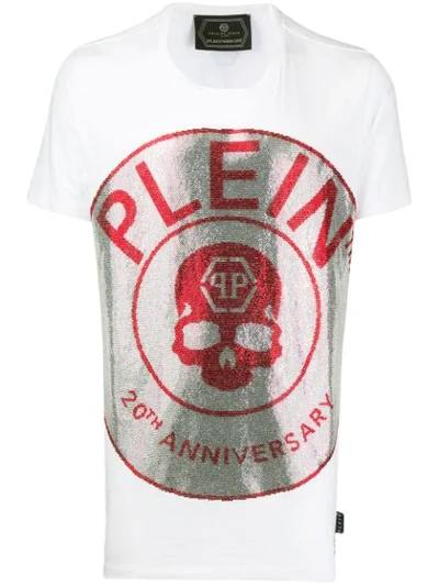 Philipp Plein 20th Anniversary Embellished T-shirt In White