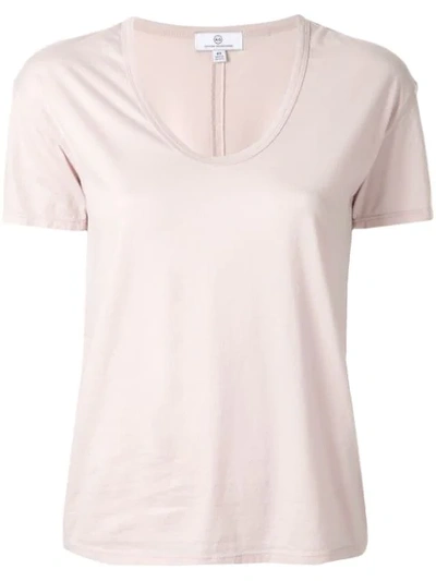 Ag Short-sleeve Fitted T-shirt In Pink