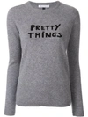 Bella Freud Pretty Things Slogan Sweater In Grey