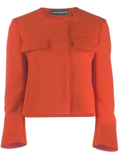 Luisa Cerano Concealed Front Jacket In Orange