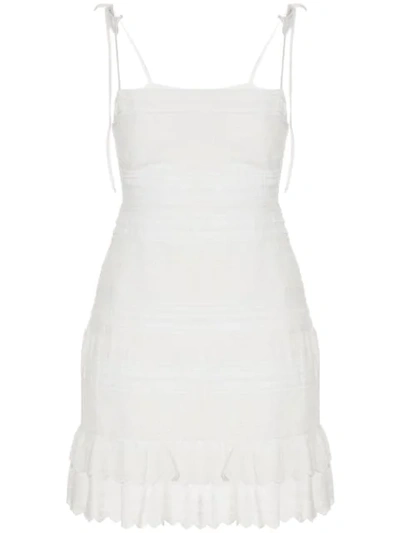 Sir. Dilone Embroidered Mini Dress In White