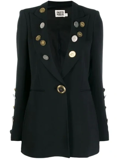 Fausto Puglisi Coin Embellished Blazer In Black