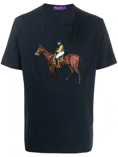 Ralph Lauren Polo Player Embroidered T-shirt In Purple