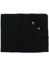 Iceberg Knit Logo Print Scarf In Black