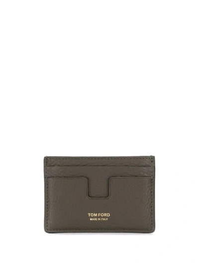 Tom Ford Pebbled Texture Card Holder In Brown
