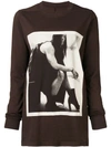 Rick Owens Drkshdw Long Sleeve T-shirt In Brown